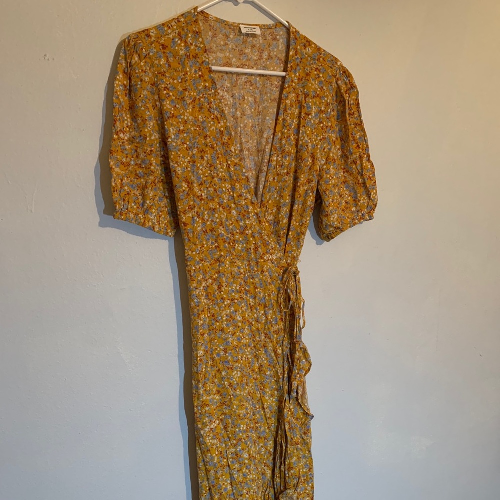 Midi Floral Wrap Dress